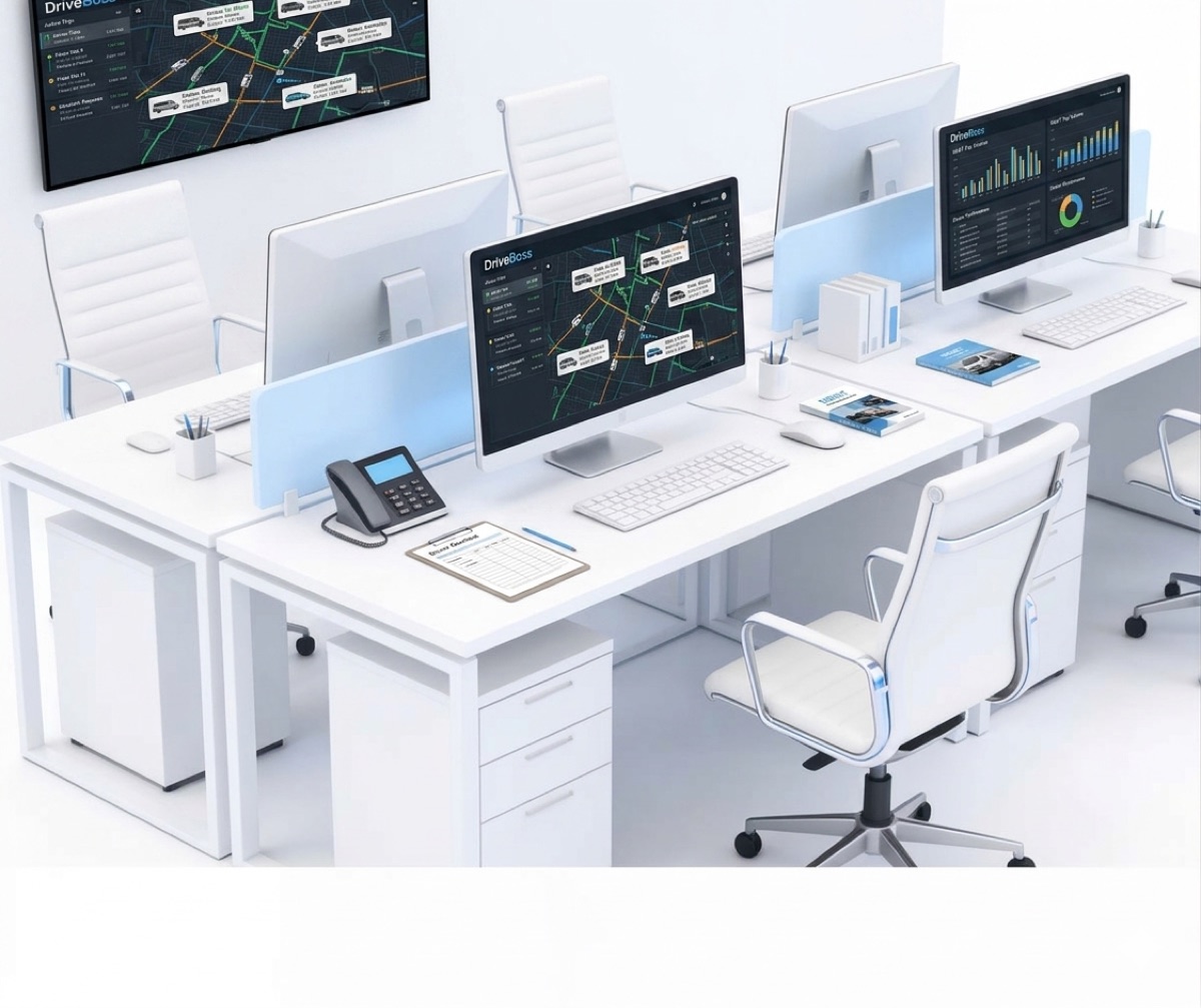 Estaciones de operación de despacho con paneles de monitoreo de viajes