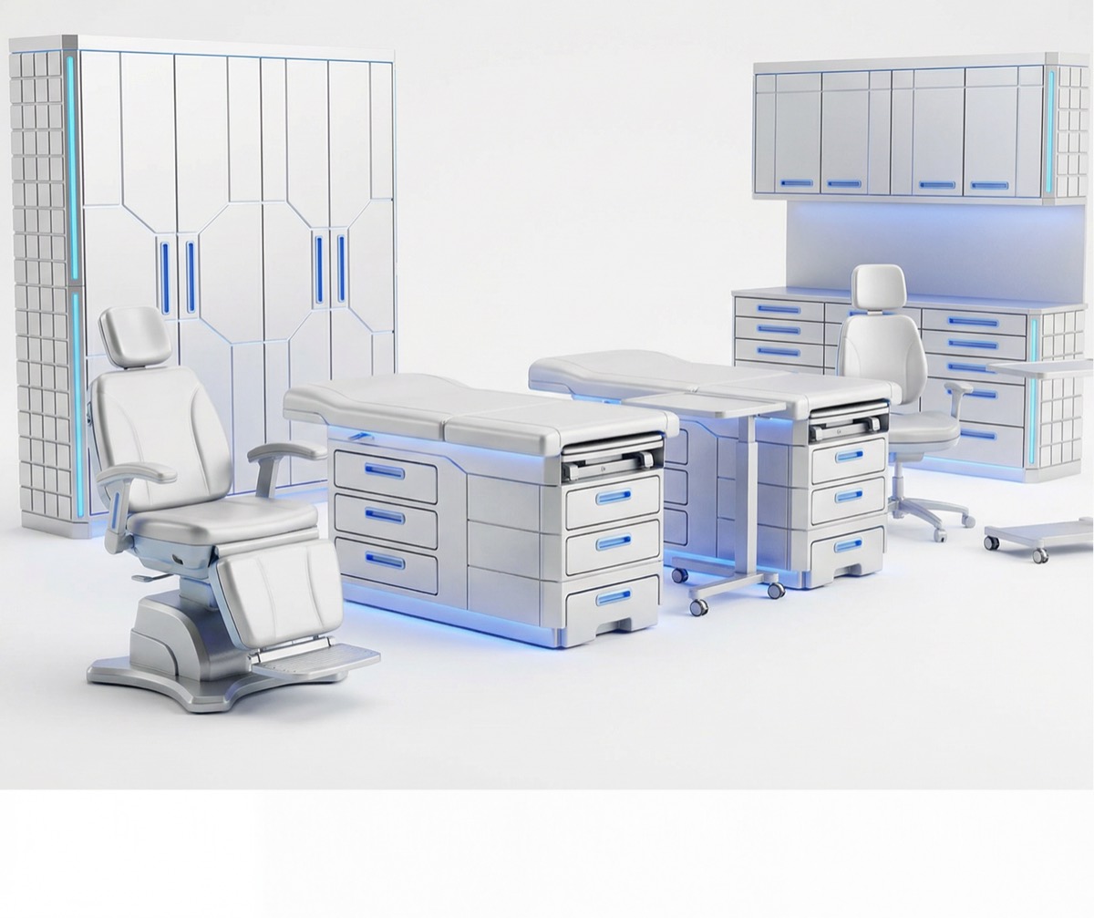 Sala de examen clínico donde las ausencias de pacientes son el dolor operativo